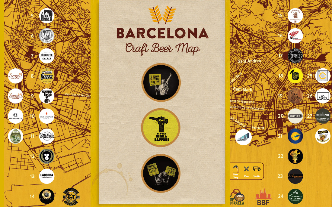 Sentimiento de culpa reducir Delegación Barcelona Craft Beer map - El Mapa de la cerveza artesana - Beers and Trips  - Cervezas y Viajes