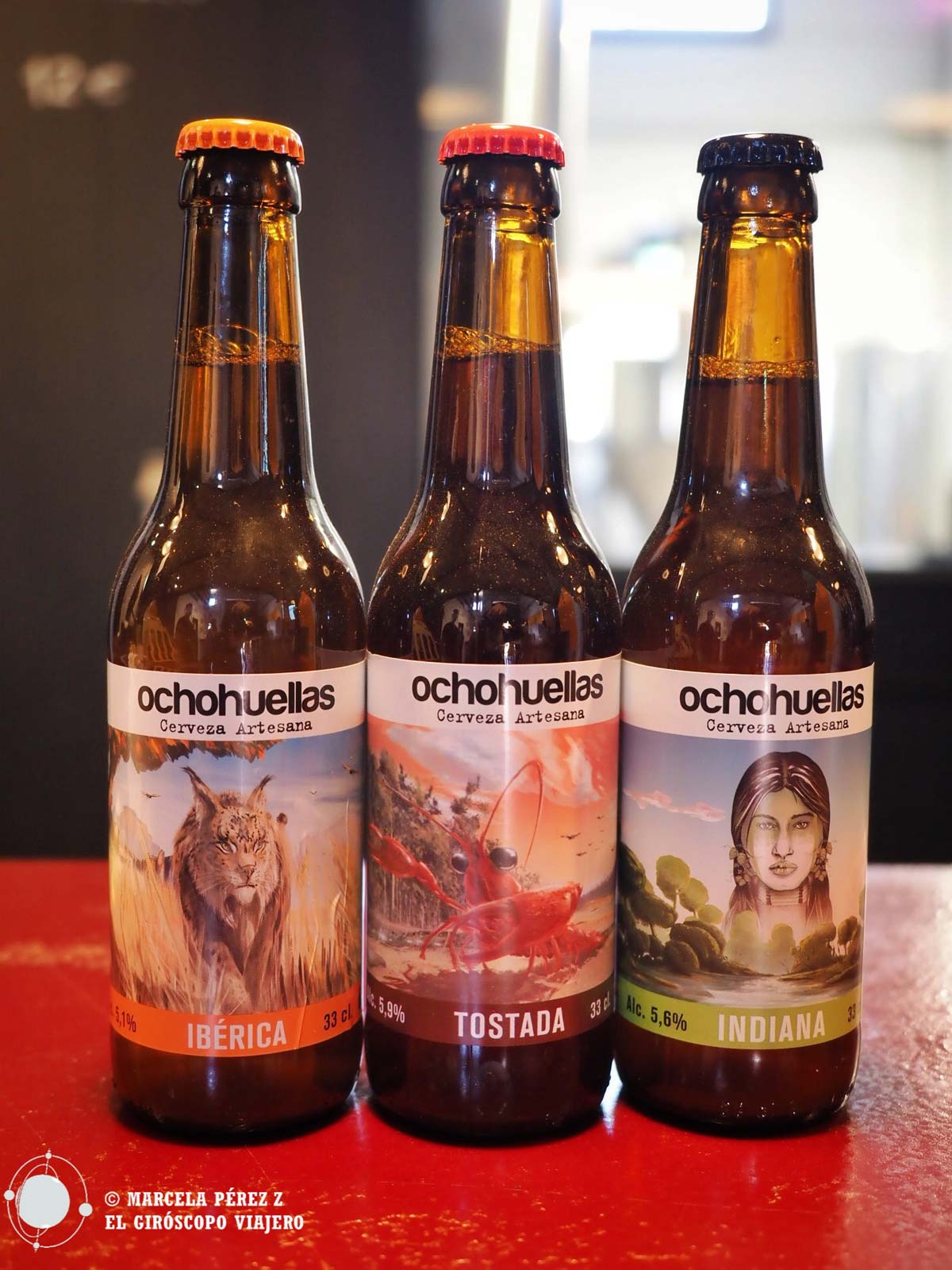 Las tres cervezas de Ocho Huellas