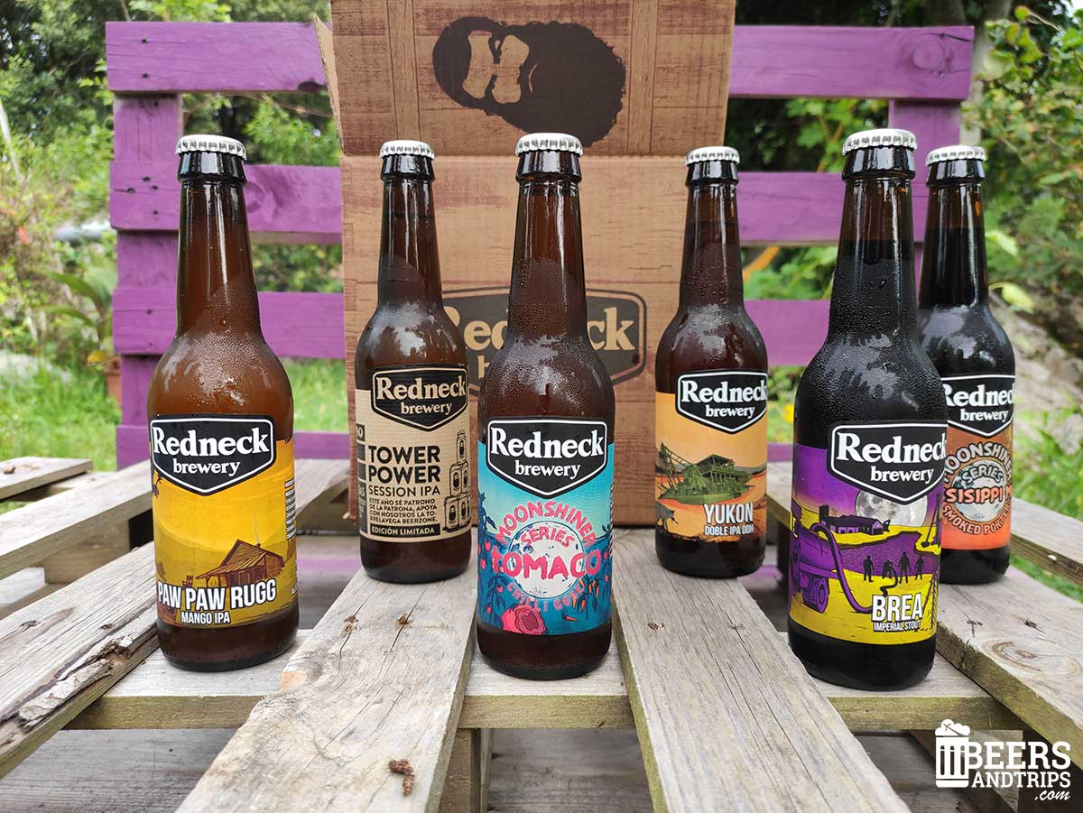 Algunas de las cervezas de Redneck Brewery