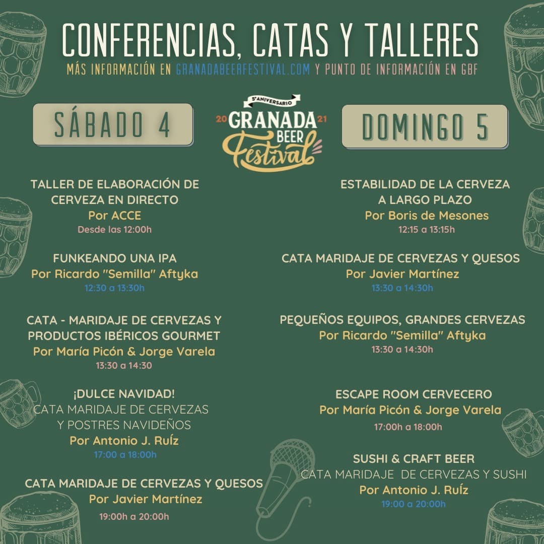 Conferencias, cata y talleres Granada Beer Festival 2021