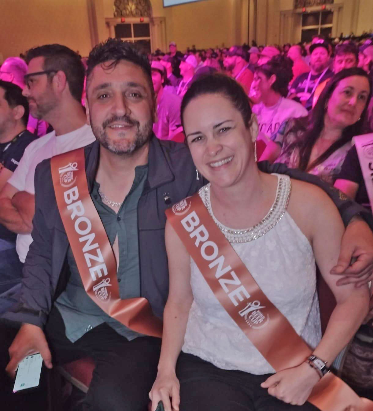 Ricardo “Semilla” Aftyka y Blanca en la entrega de premios del World Beer Cup 2024