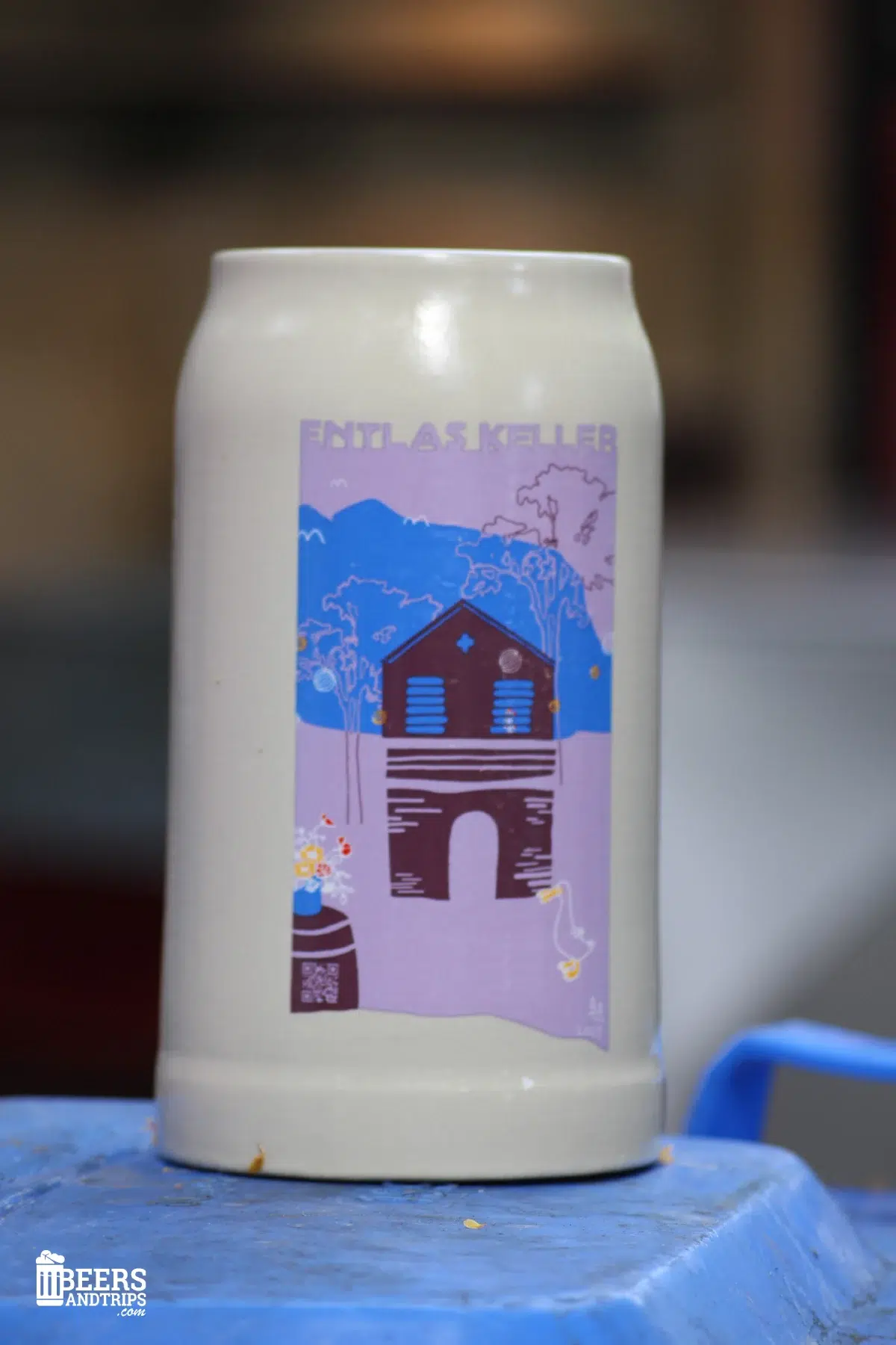 Jarra de cerveza de Entlas Keller en el Erlanger Bergkirchweih