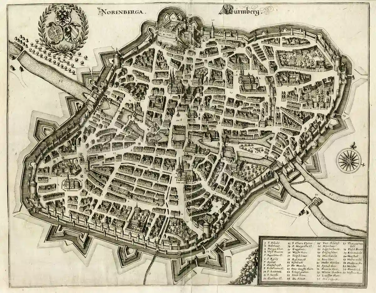 Mapa de Núremberg en la Edad Media